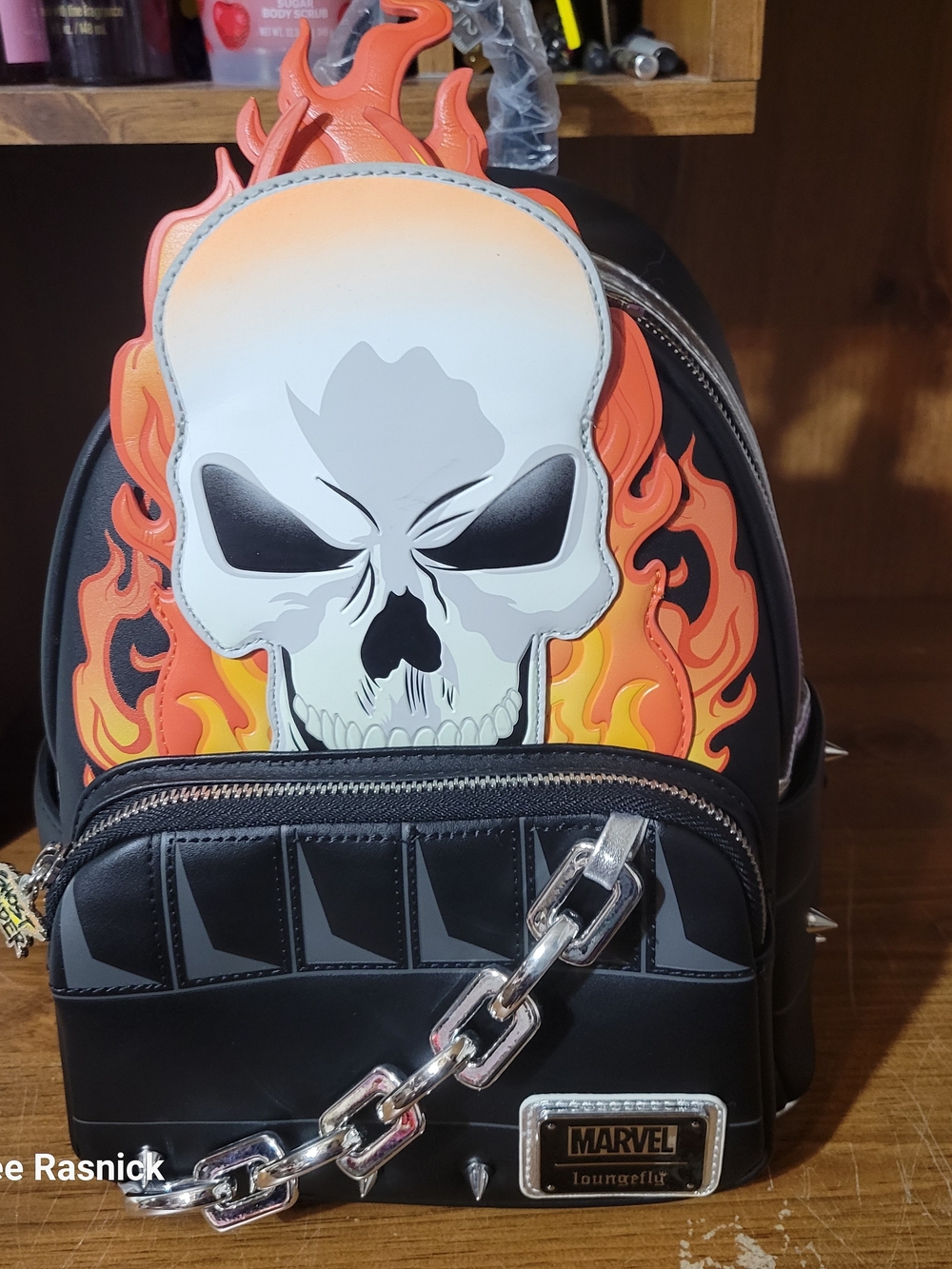 Loungefly Le GITD Marvel Ghost Rider cosplay mini backpack. Nwt